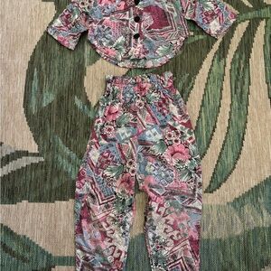 Floral Patterned Two-Piece Outfit